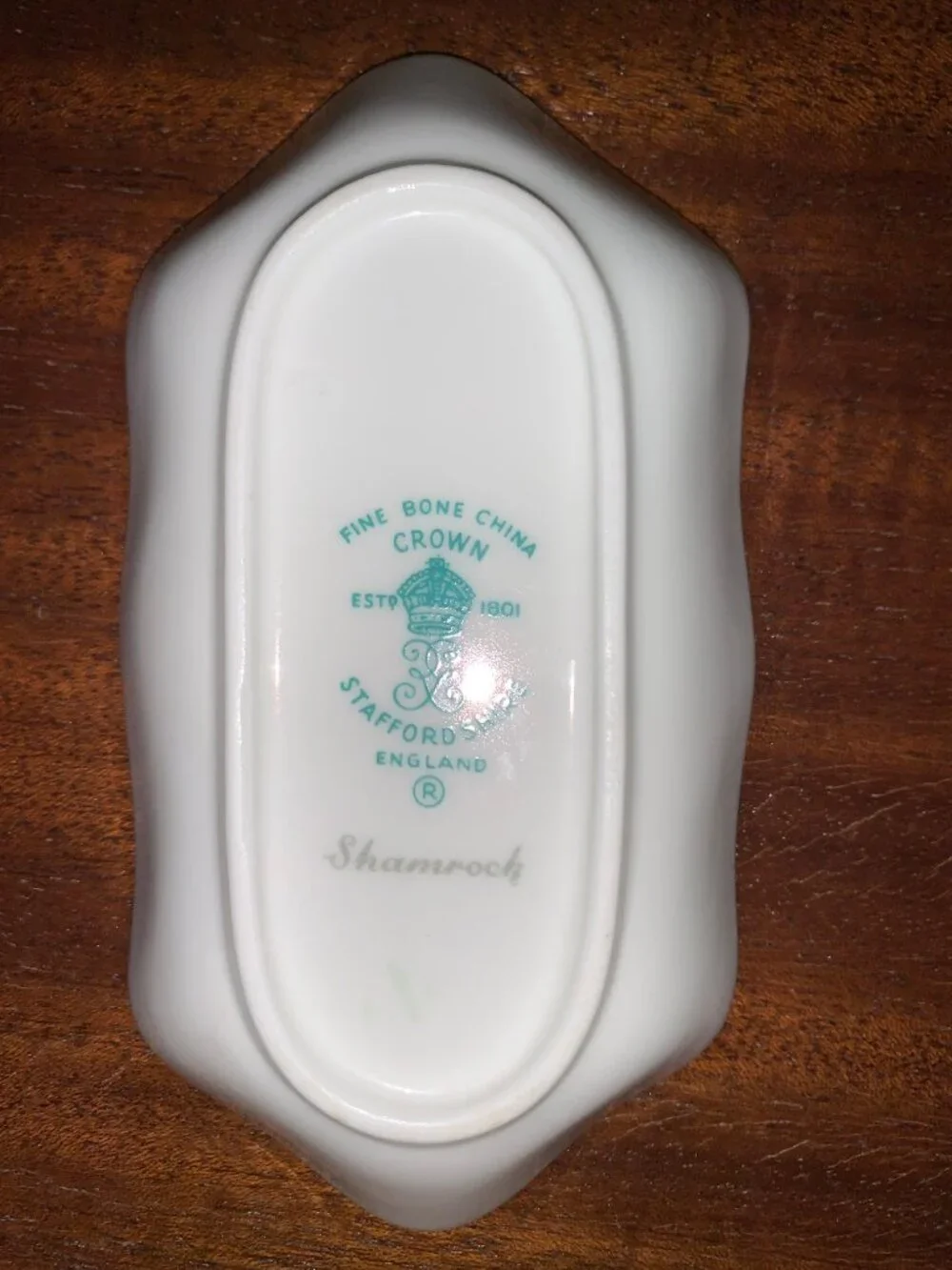 Vintage Crown Staffordshire, Fine Bone China, Shamrock Dish